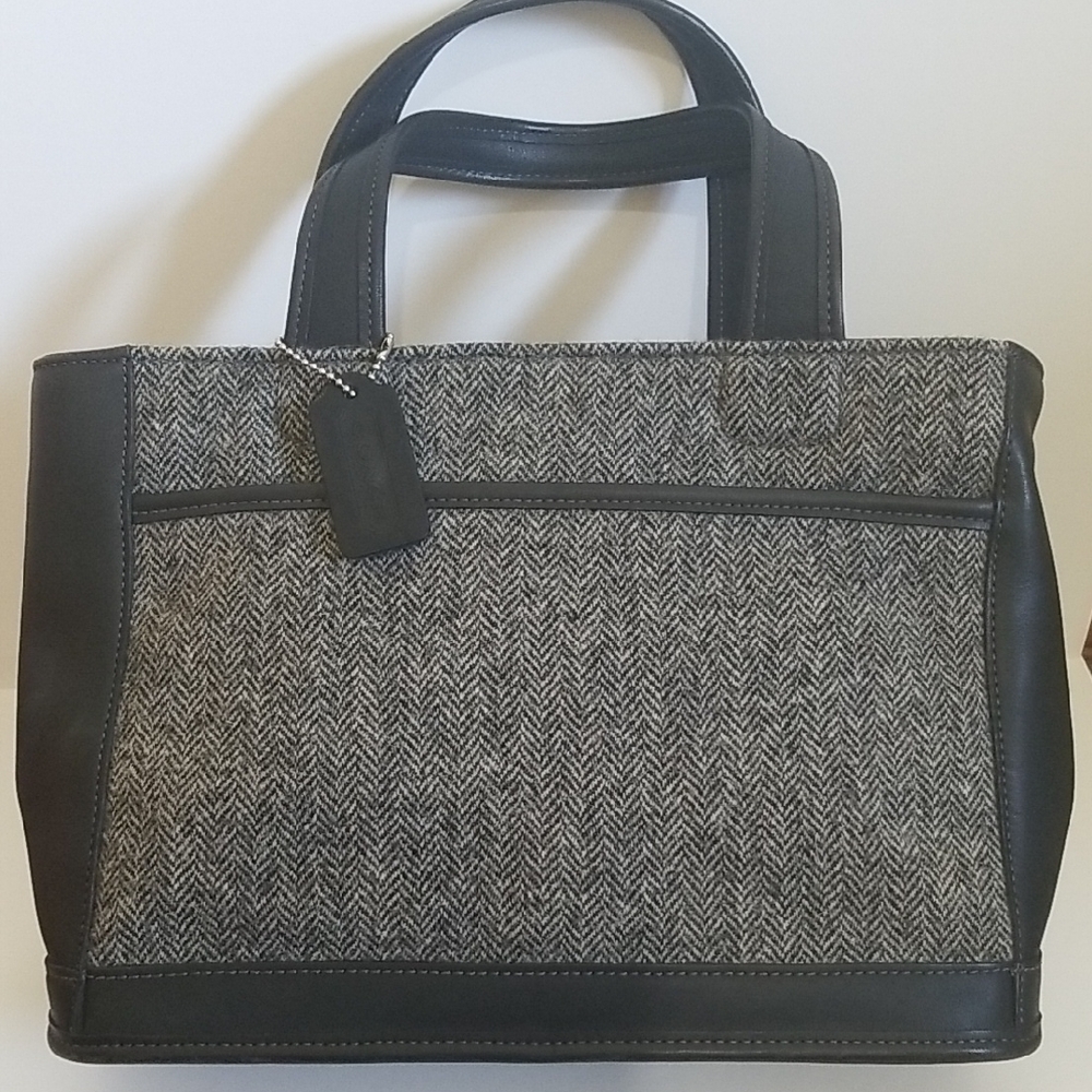 Coach Bleeker Vintage 1990s Black With Gray Herringbone Women's Purse
